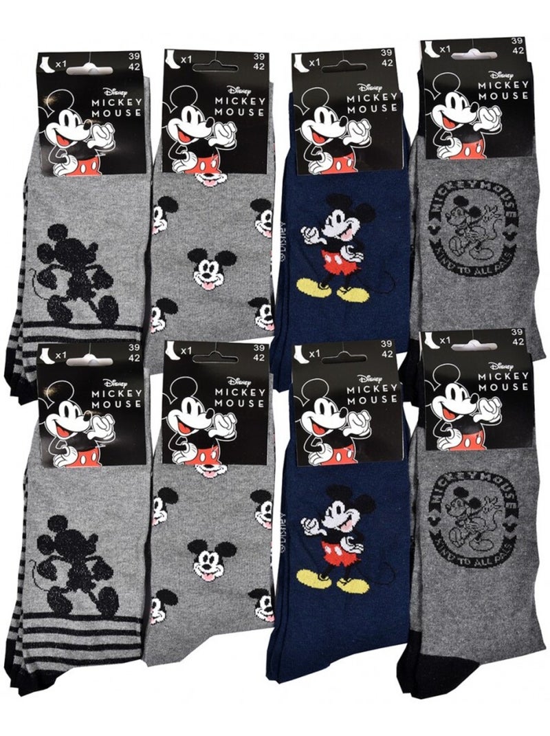 Calzini Uomo MICKEY - Confezione da 8 Grigio nero blu - Kiabi