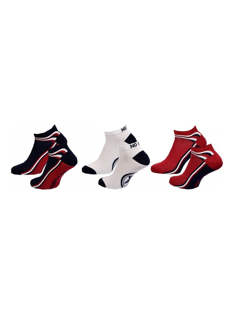 Calzini Uomo NO PUBLIK - Confezione da 6 Blu Rosso Bianco - Kiabi