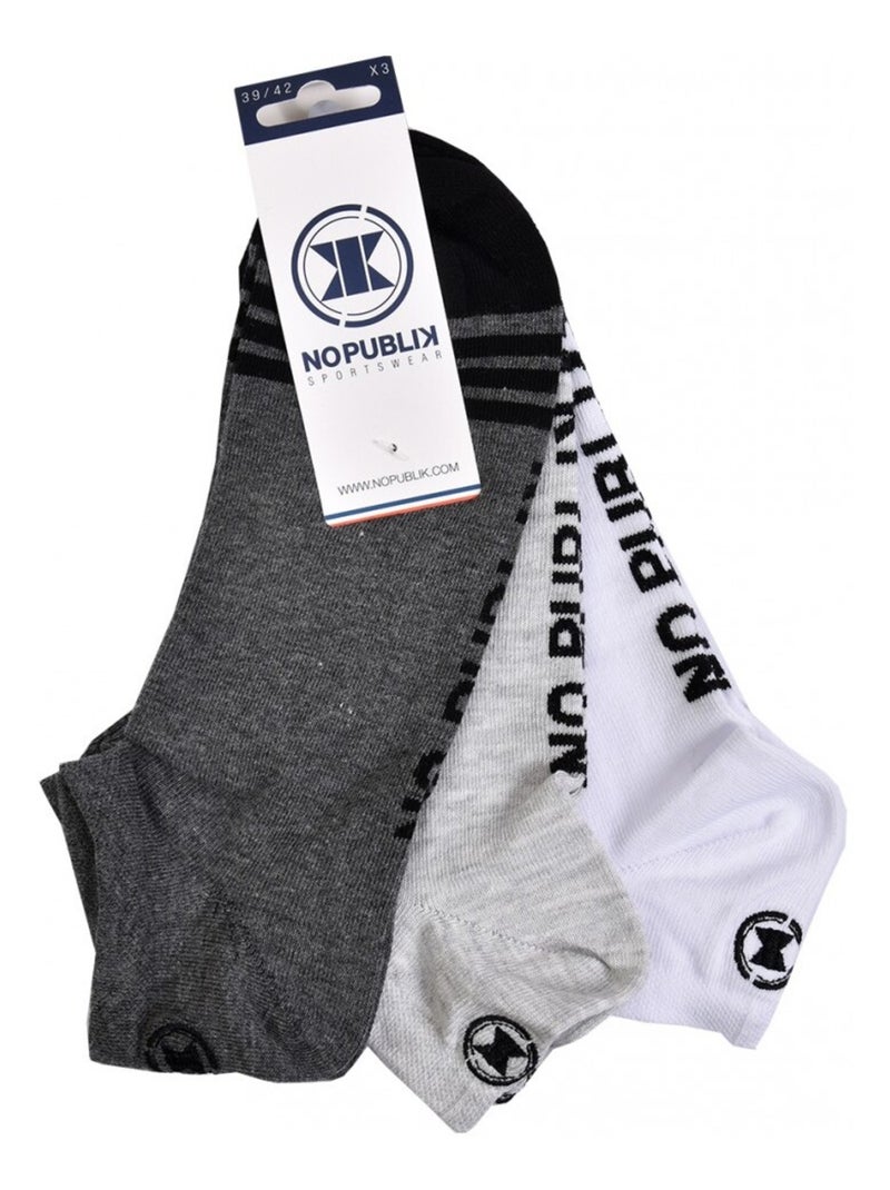 Calzini Uomo NO PUBLIK - Confezione da 6 Grigio grigio bianco - Kiabi