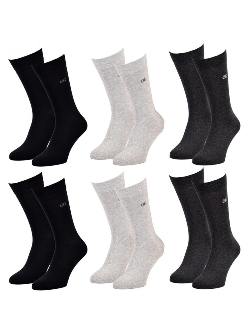 Calzini Uomo OLIVER GRANT - Confezione da 6 Nero Grigio antracite - Kiabi
