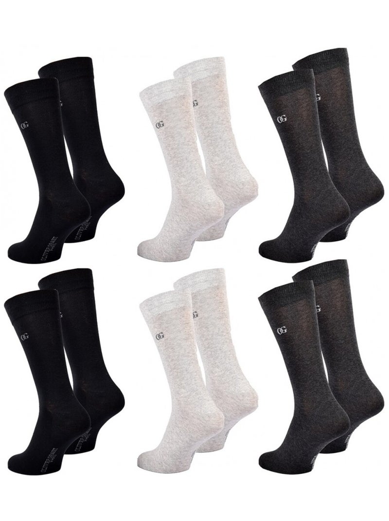 Calzini Uomo OLIVER GRANT - Confezione da 6 Nero Grigio antracite - Kiabi