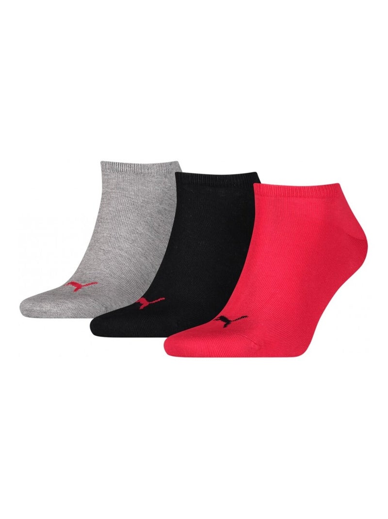 Calzini Uomo PUMA SNEAKER - Confezione da 3 Grigio rosso nero - Kiabi