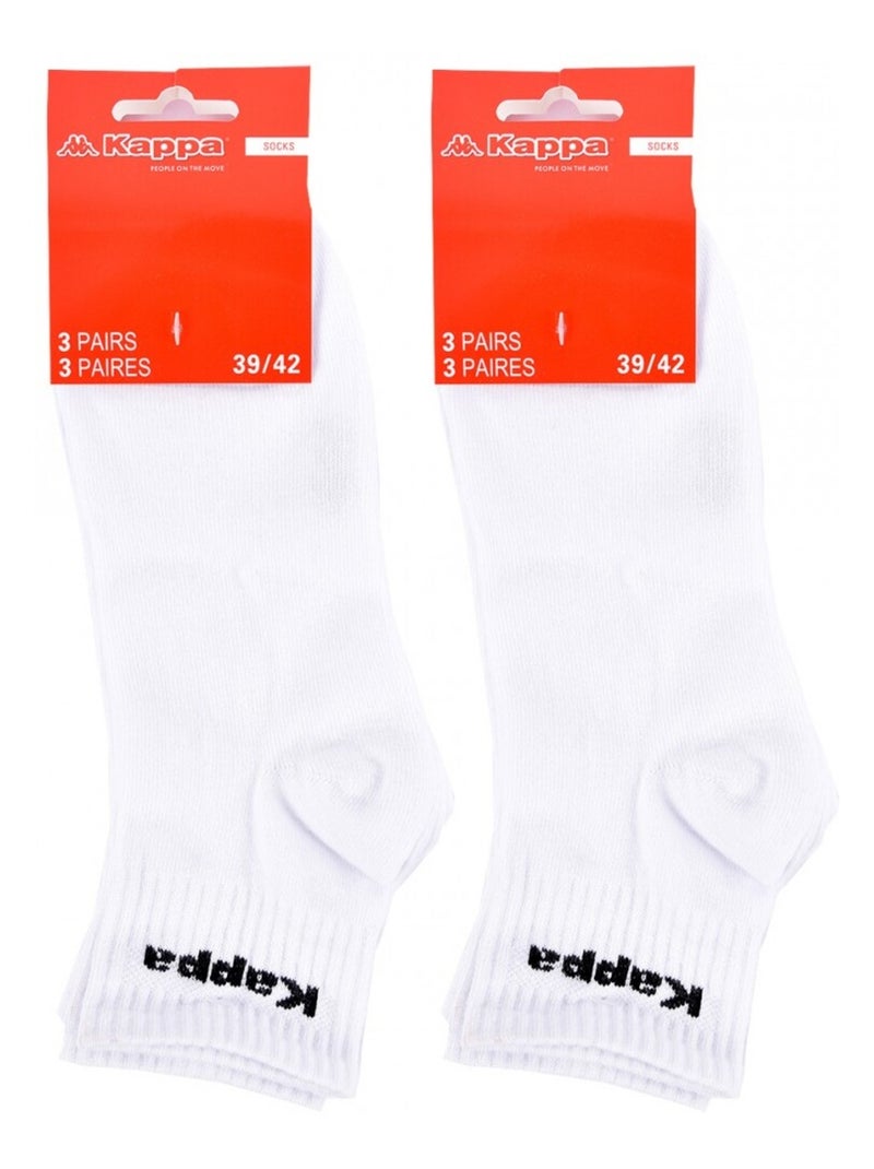 Calzini Uomo QUARTER KAPPA - Confezione da 6 Bianco - Kiabi