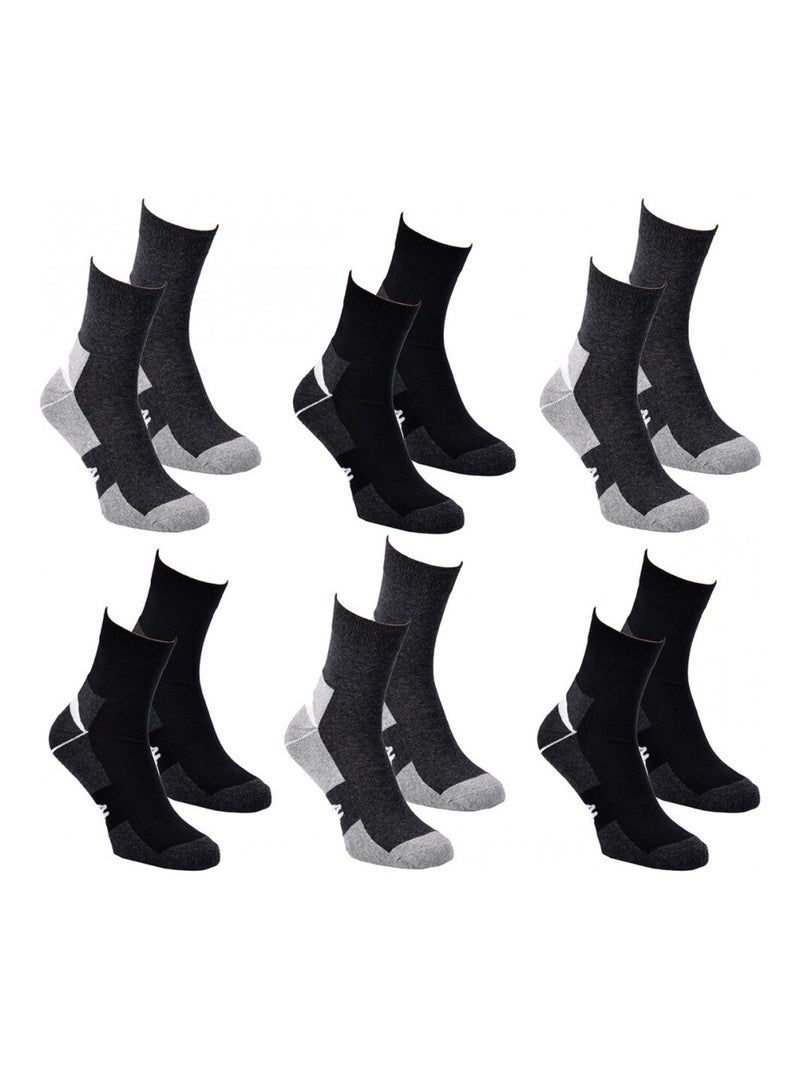 Calzini Uomo QUARTER KAPPA - Confezione da 6 Grigio grigio chiaro bianco - Kiabi