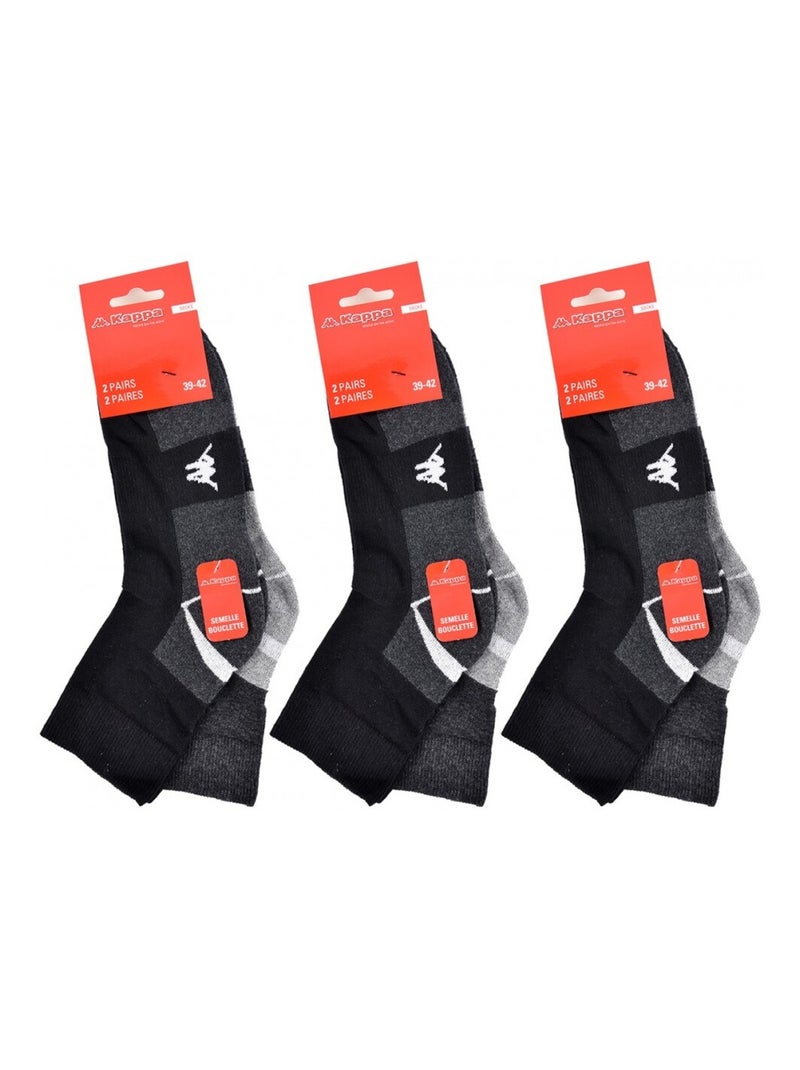 Calzini Uomo QUARTER KAPPA - Confezione da 6 Grigio grigio chiaro bianco - Kiabi