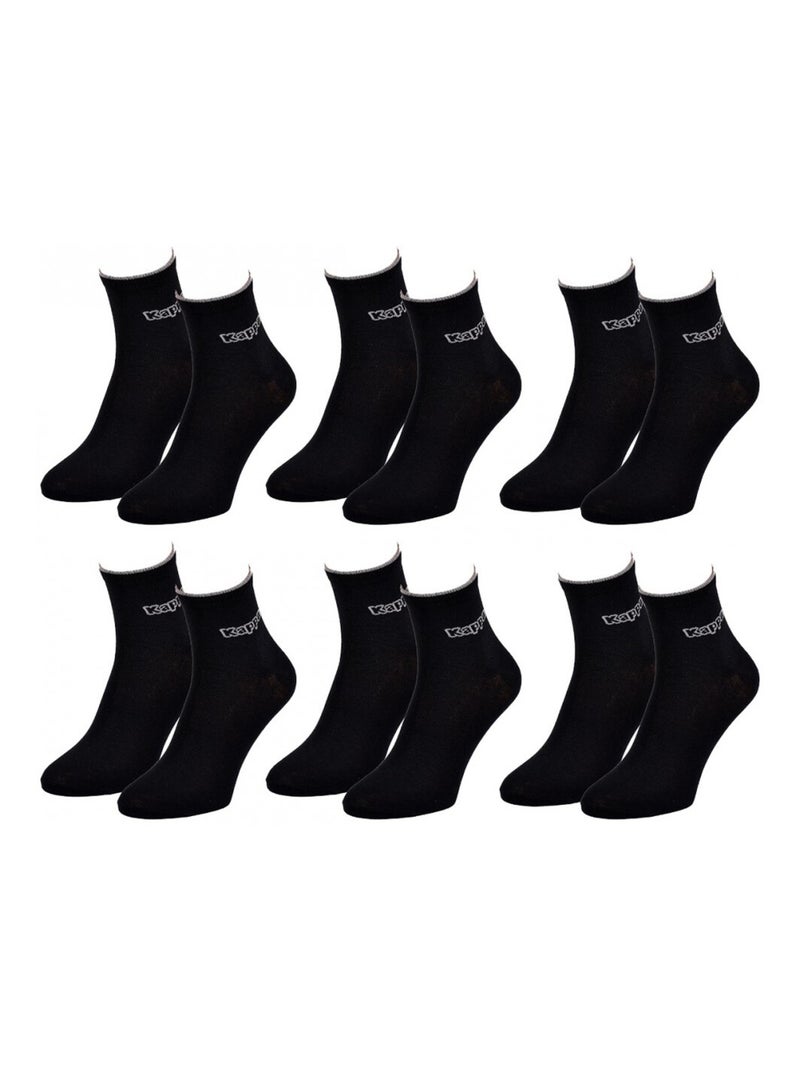 Calzini Uomo QUARTER KAPPA - Confezione da 6 Nero - Kiabi