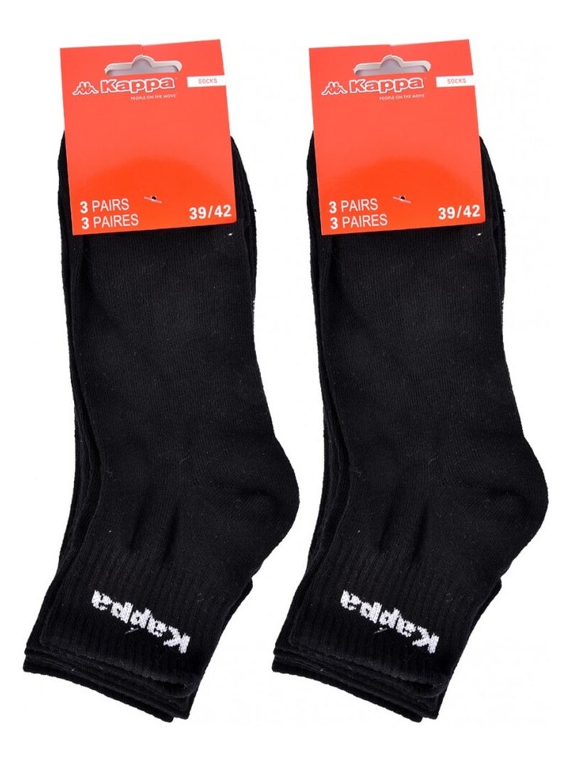 Calzini Uomo QUARTER KAPPA - Confezione da 6 Nero Nero - Kiabi