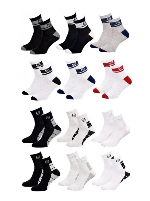 Calzini uomo Sergio Tacchini quarter - Confezione da 12 - Kiabi Calzini uomo Sergio Tacchini quarter - Confezione da 12 - Kiabi