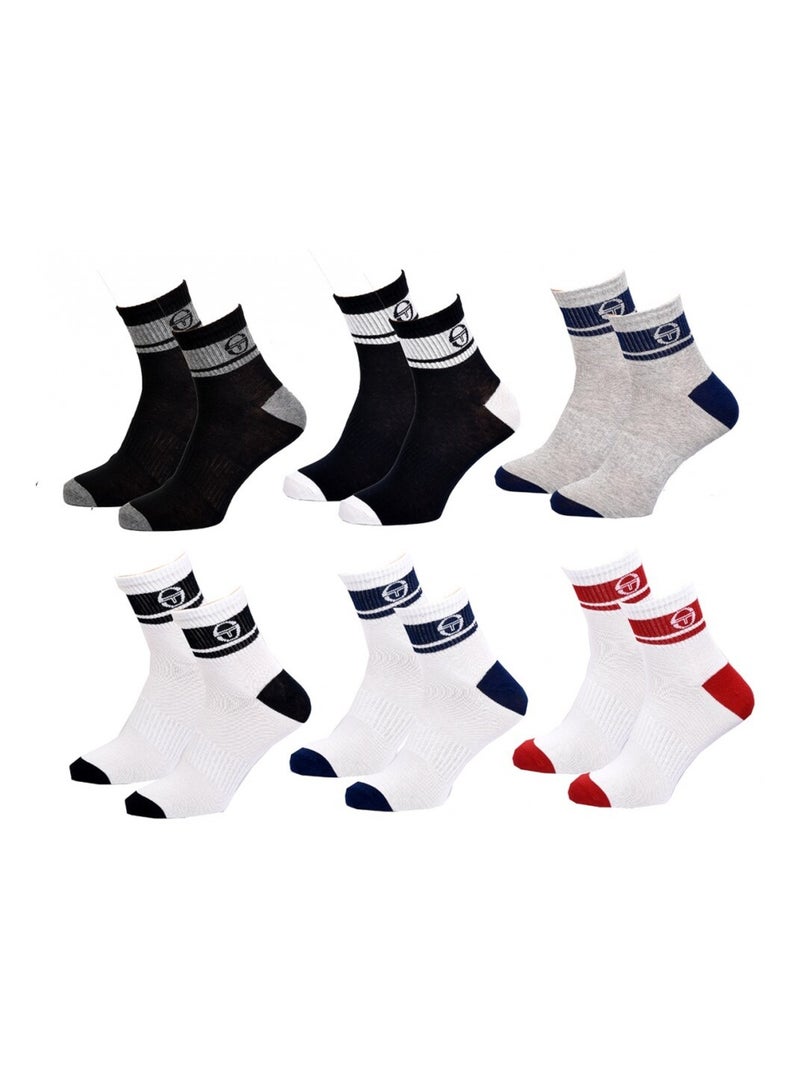 Calzini Uomo SERGIO TACCHINI Socquettes QUARTER - Confezione da 12 Multicolore - Kiabi