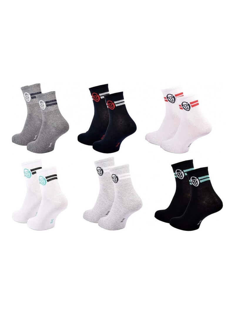 Calzini Uomo SERGIO TACCHINI Socquettes QUARTER - Confezione da 6 Multicolore - Kiabi