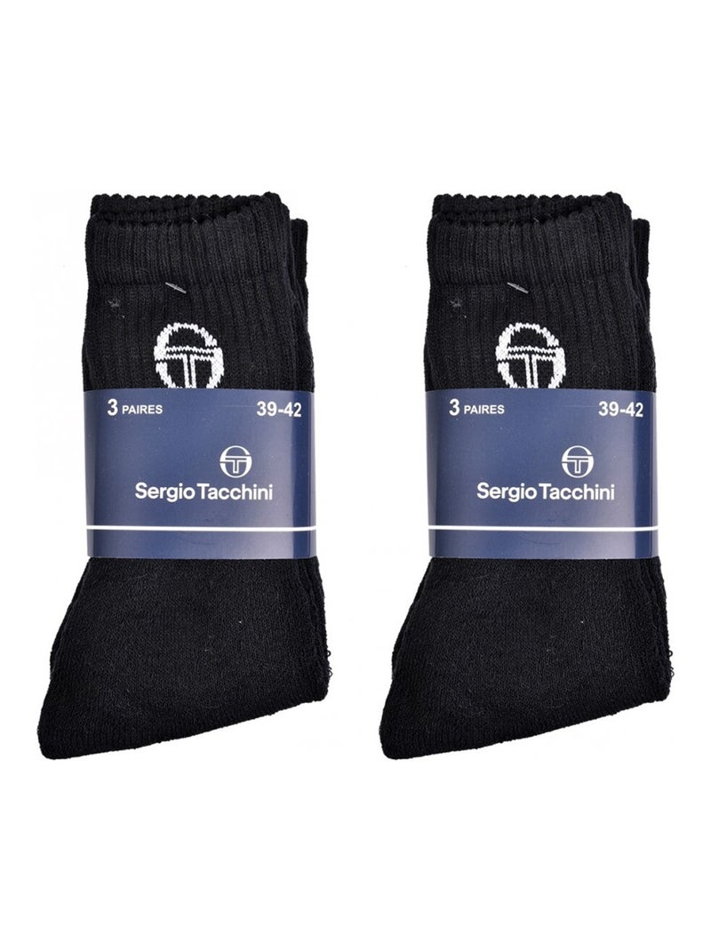 Calzini Uomo SERGIO TACCHINI Tennis - Confezione da 6 Nero - Kiabi