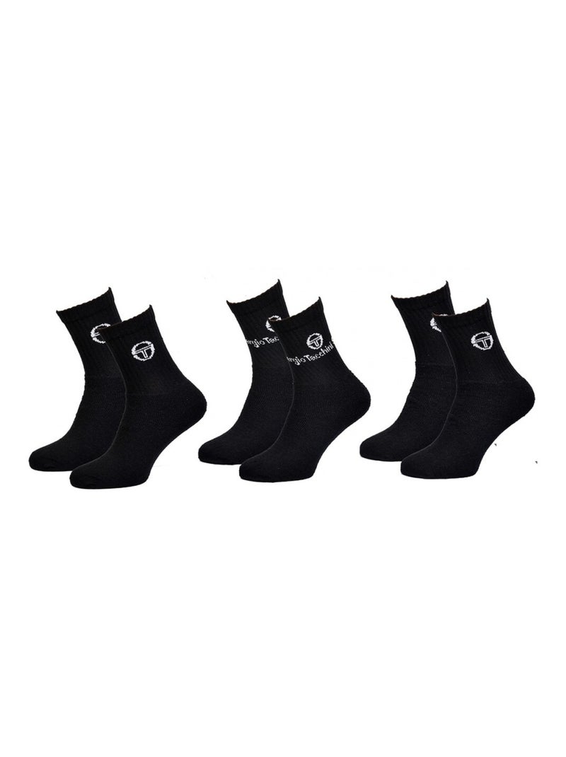 Calzini Uomo SERGIO TACCHINI Tennis - Confezione da 6 Nero - Kiabi