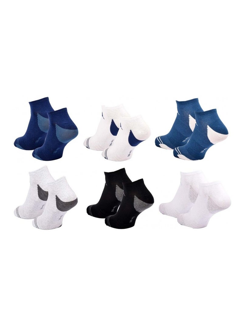 Calzini Uomo SNEAKER KAPPA - Confezione da 6 Bianco Azzurro cielo Nero - Kiabi