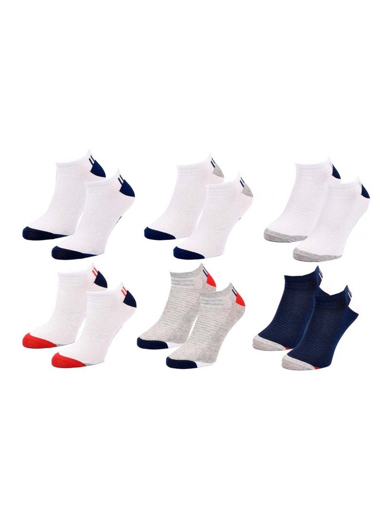 Calzini Uomo SNEAKER KAPPA - Confezione da 6 Bianco Grigio Blu - Kiabi