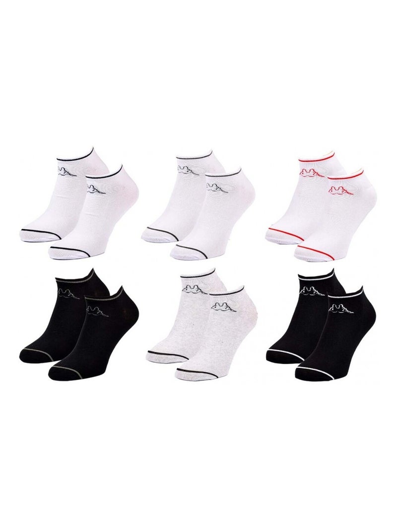 Calzini Uomo SNEAKER KAPPA - Confezione da 6 Bianco Multicolore Bianco - Kiabi