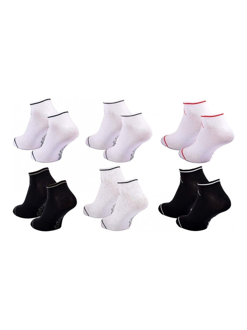 Calzini Uomo SNEAKER KAPPA - Confezione da 6 Bianco Multicolore Bianco - Kiabi