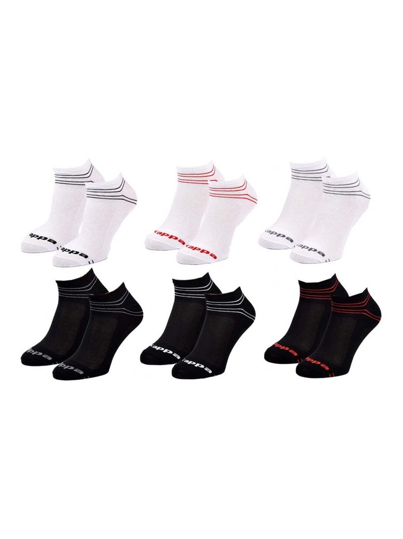 Calzini Uomo SNEAKER KAPPA - Confezione da 6 Bianco Multicolore Nero - Kiabi