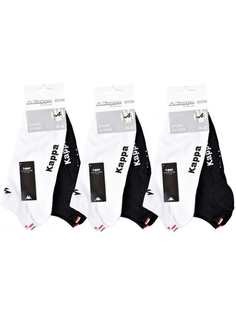 Calzini Uomo SNEAKER KAPPA - Confezione da 6 Nero Bianco - Kiabi