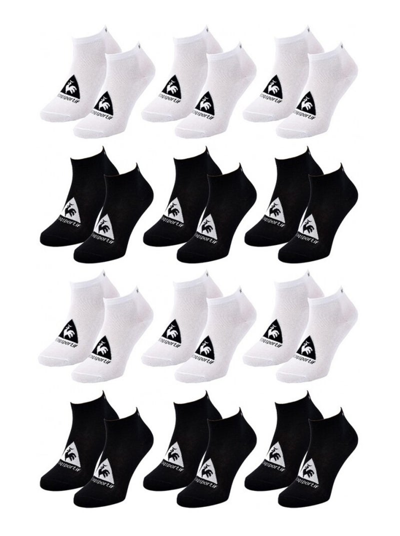 Calzini Uomo SNEAKER LE COQ SPORTIF - Confezione da 12 Bianco Nero - Kiabi
