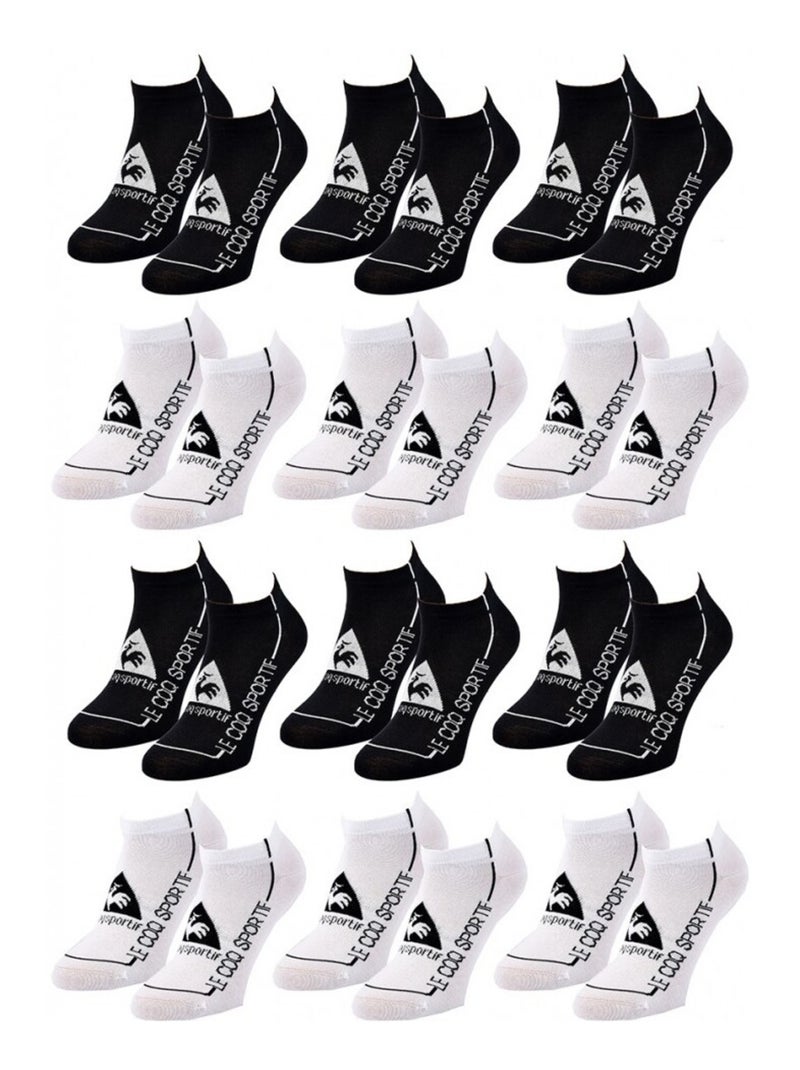 Calzini Uomo SNEAKER LE COQ SPORTIF - Confezione da 12 Nero Bianco Bianco - Kiabi