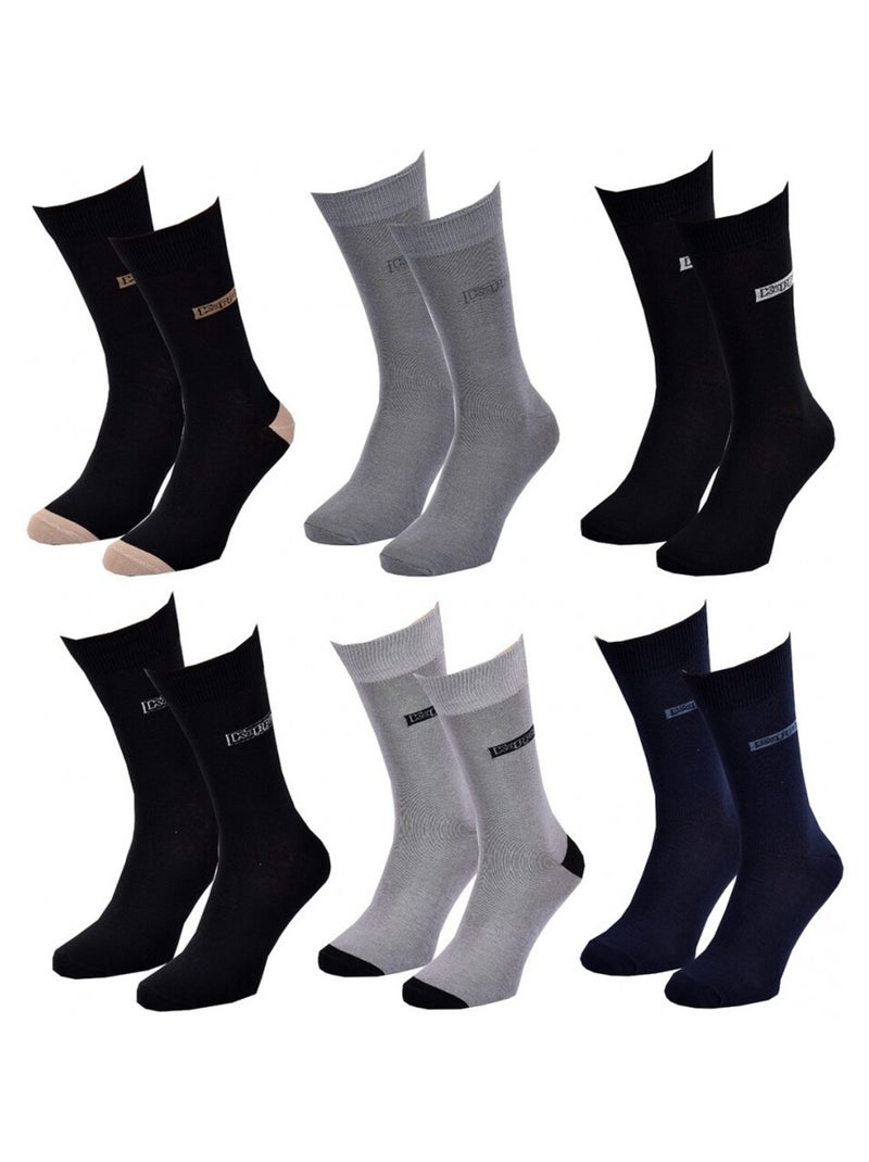 Calzini Uomo VILLE KAPPA - Confezione da 6 Nero Grigio Blu - Kiabi