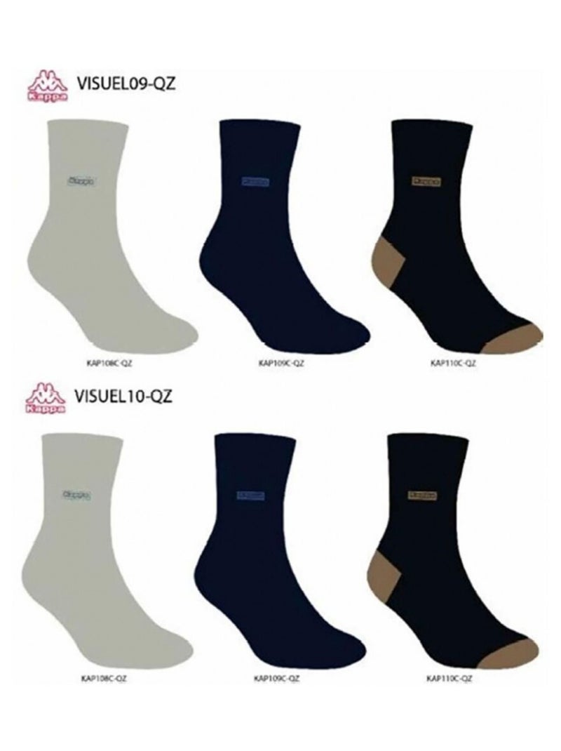 Calzini Uomo VILLE KAPPA - Confezione da 6 Nero Grigio Blu - Kiabi