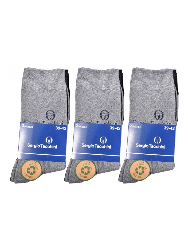 Calzini Uomo VILLE SERGIO TACCHINI - Confezione da 9 Grigio - Kiabi
