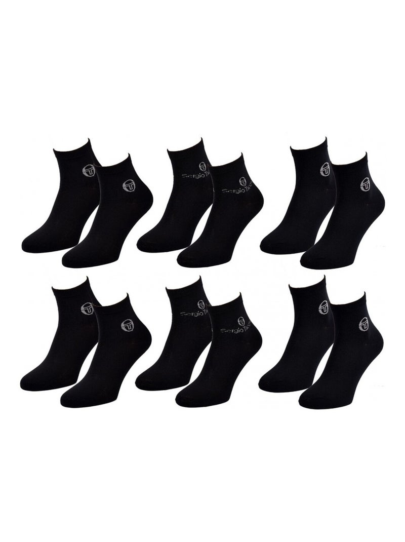 Calzini Uomo VILLE SERGIO TACCHINI Lotto di 6 QUARTER - Pack da 6 Nero - Kiabi