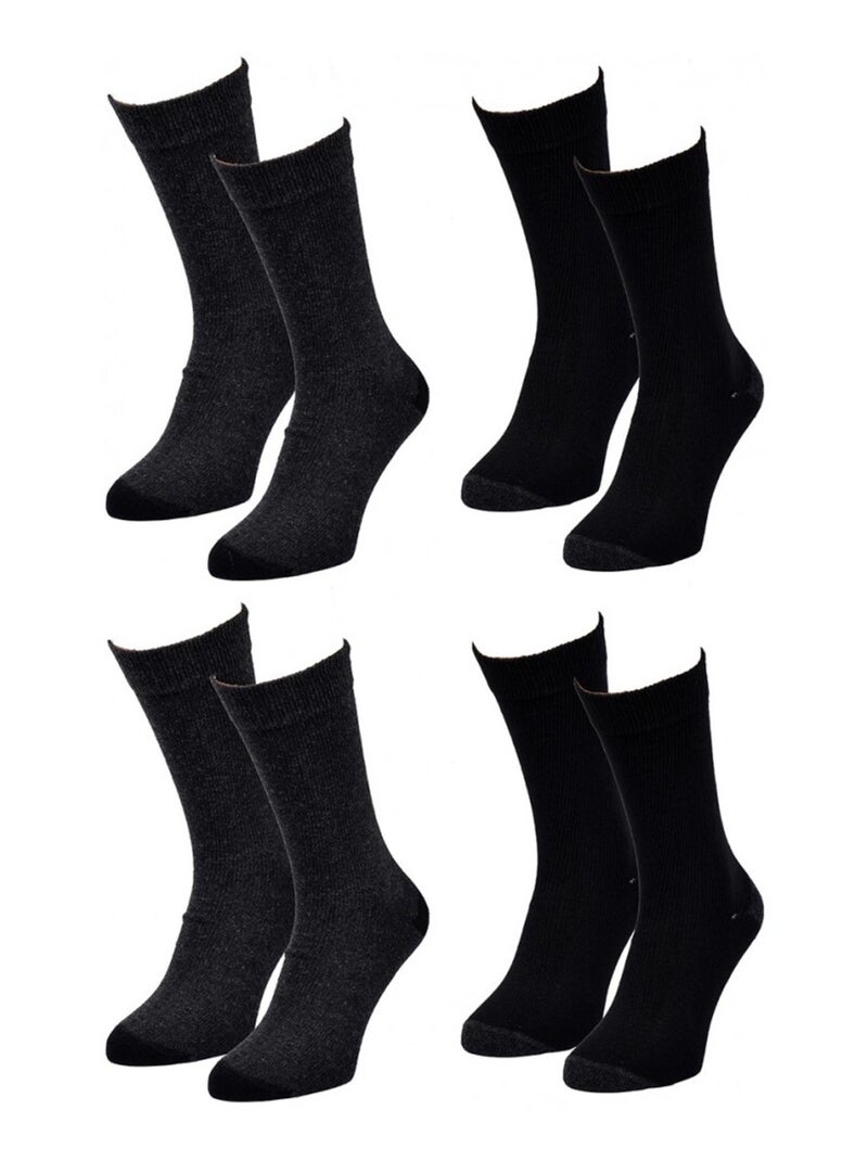 Calzini Uomo WINTER SOCKS - Confezione da 4 Nero Grigio antracite - Kiabi