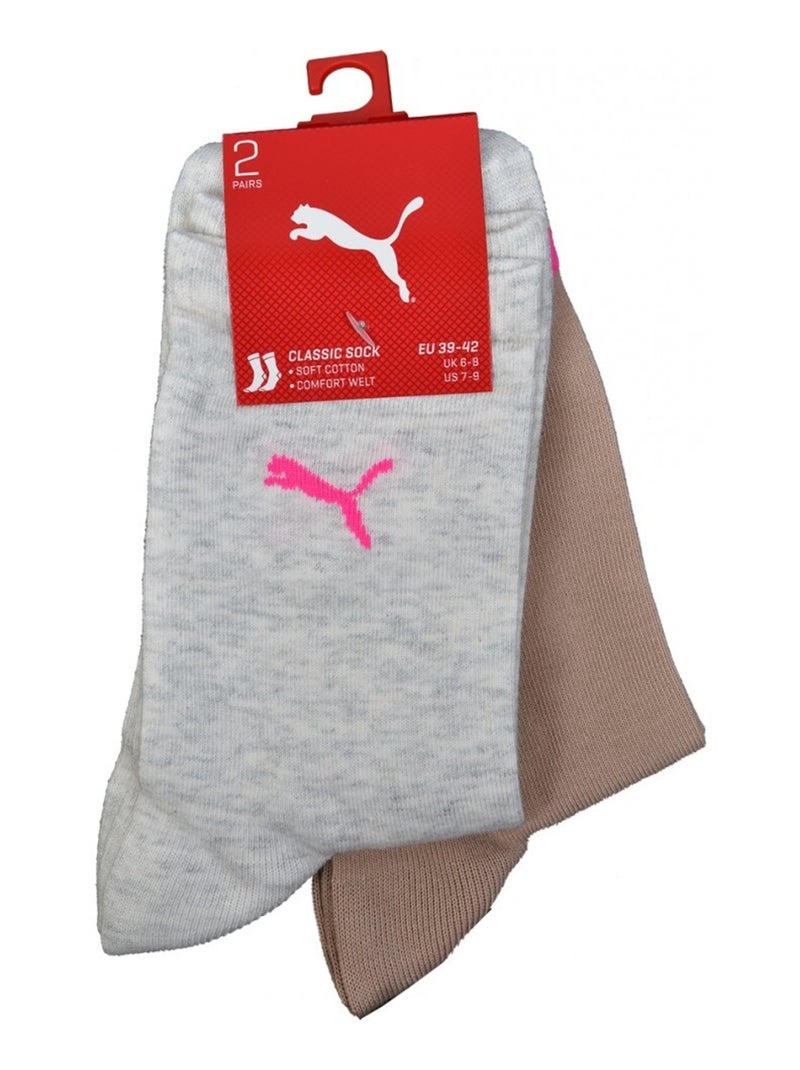 Calzini Urbani PUMA Socks CLASSIC - Confezione da 2 Beige/Bianco - Kiabi