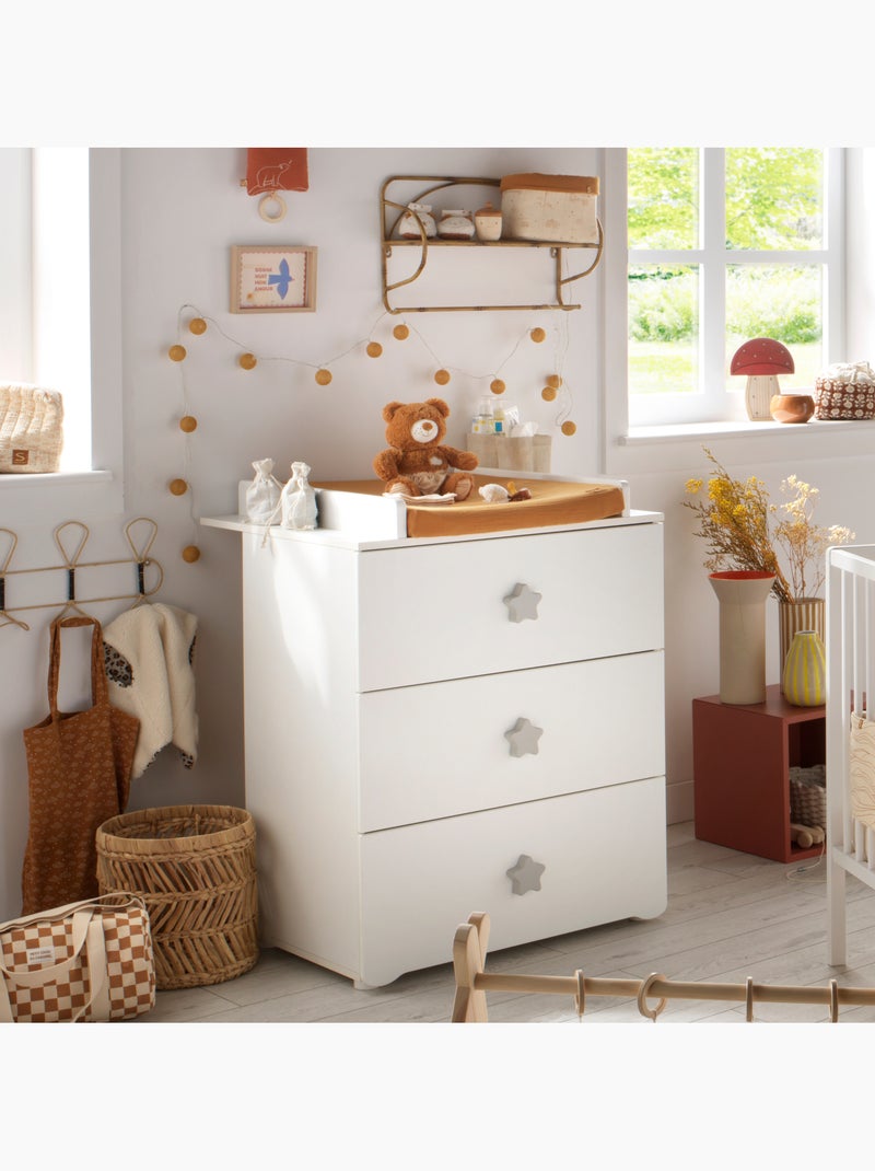 Camera completa per neonati Basic, lettino 120x60 con sponde, cassettiera fasciatoio a 3 - BABYPRICE Bianco Grigio - Kiabi