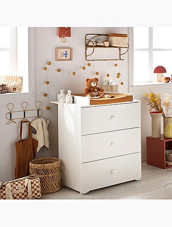 Camera completa per neonati Basic, lettino 120x60 con sponde, cassettiera fasciatoio a 3 - BABYPRICE