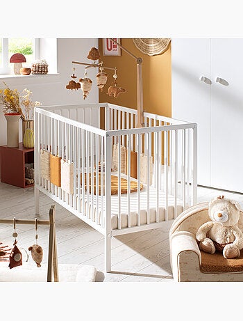 Camera completa per neonati Basic, lettino 120x60 con sponde, cassettiera fasciatoio a 3 - BABYPRICE