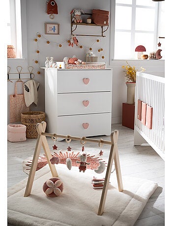 Camera completa per neonati Basic, lettino 120x60 con sponde, cassettiera fasciatoio a 3 - BABYPRICE