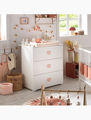 Camera completa per neonati Basic, lettino 120x60 con sponde, cassettiera fasciatoio a 3 - BABYPRICE