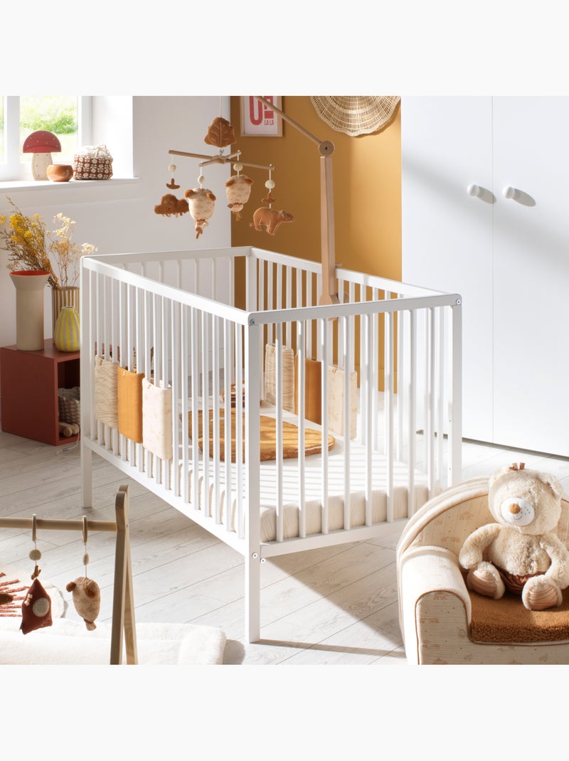 Camera completa per neonati Basic, lettino 120x60 con sponde, cassettiera fasciatoio a 3 - BABYPRICE Bianco Rosa - Kiabi