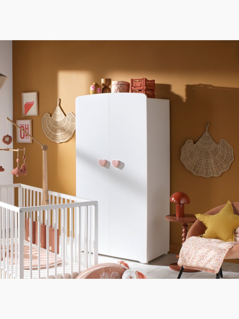 Camera completa per neonati Basic, lettino 120x60 con sponde, cassettiera fasciatoio a 3 - BABYPRICE Bianco Rosa - Kiabi