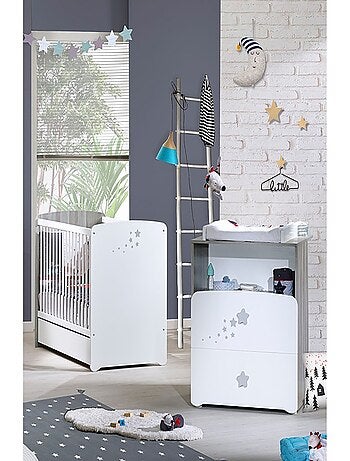 Camera doppia con letto, cassettiera e nicchia in legno - BABYPRICE