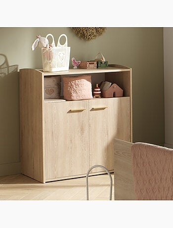 Camera per due bambini: lettino 60x120 trasformabile e fasciatoio a 2 ante con finitura - SAUTHON