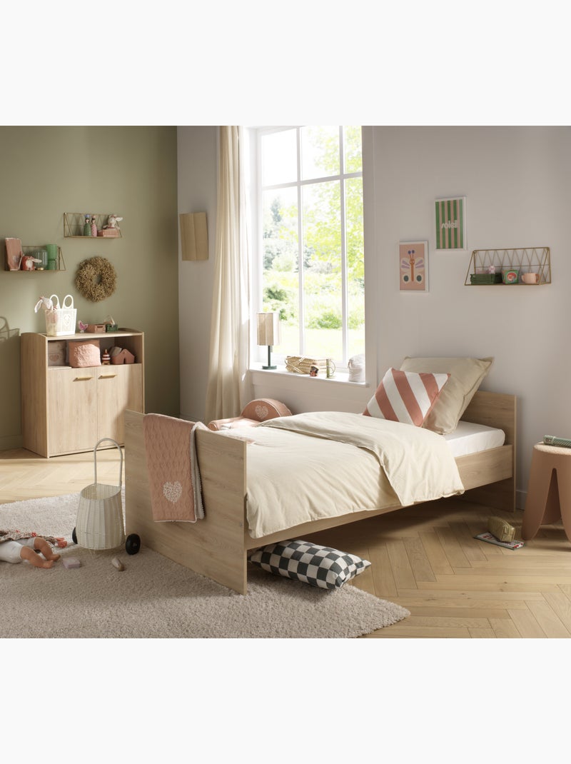 Camera per due bambini: lettino 60x120 trasformabile e fasciatoio a 2 ante con finitura - SAUTHON Marrone - Kiabi