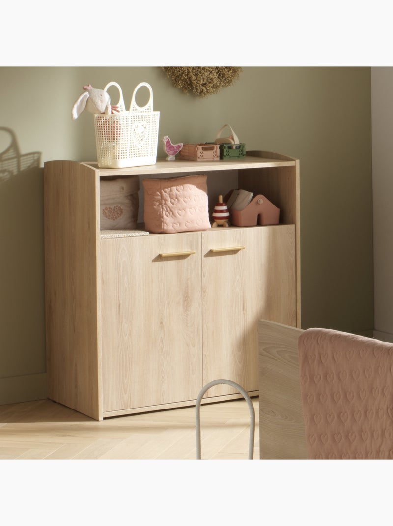 Camera per due bambini: lettino 60x120 trasformabile e fasciatoio a 2 ante con finitura - SAUTHON Marrone - Kiabi
