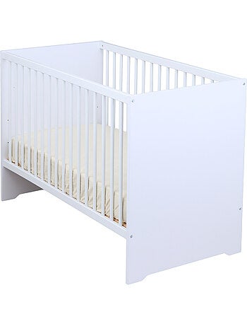 Camera per neonati duo: lettino 120x60 e cassettiera fasciatoio a 2 ante bianco - BABYPRICE