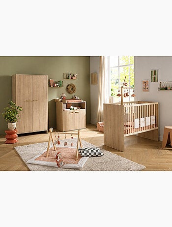 Camera per neonati "Trio": lettino evolutivo 60x120, fasciatoio a 2 ante e armadio a 2 - SAUTHON