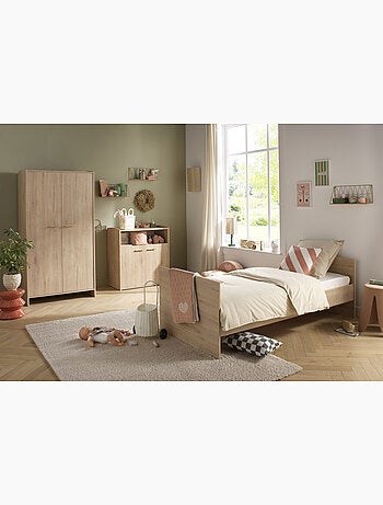 Camera per neonati "Trio": lettino evolutivo 60x120, fasciatoio a 2 ante e armadio a 2 - SAUTHON