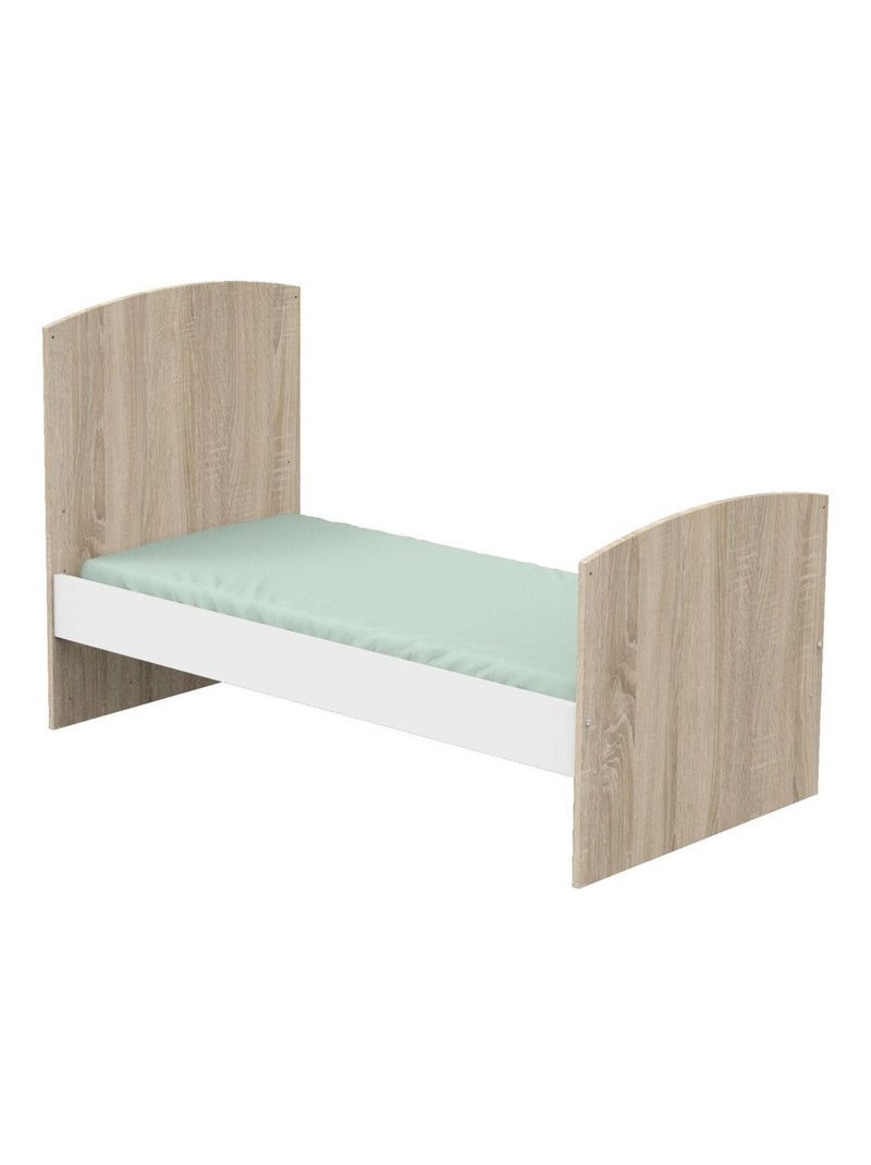 Cameretta Access, letto 140x70cm e cassettiera - Quercia - SAUTHON Bianco Marrone - Kiabi