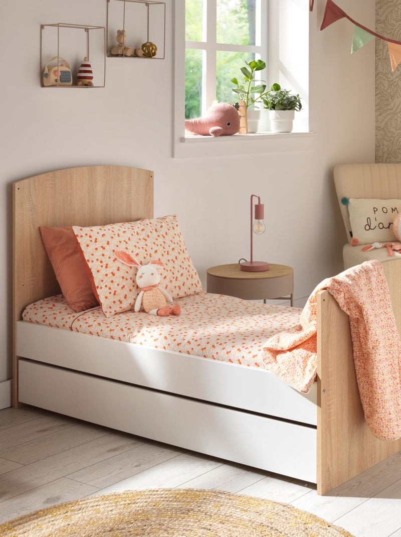 Cameretta Access, letto 140x70cm e cassettiera - Quercia - SAUTHON Bianco Marrone - Kiabi