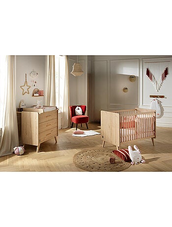 Cameretta Arty completa, letto 120x60cm e cassettiera - Chêne - SAUTHON