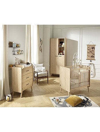 Cameretta Arty completa, letto 120x60cm e cassettiera - Chêne - SAUTHON