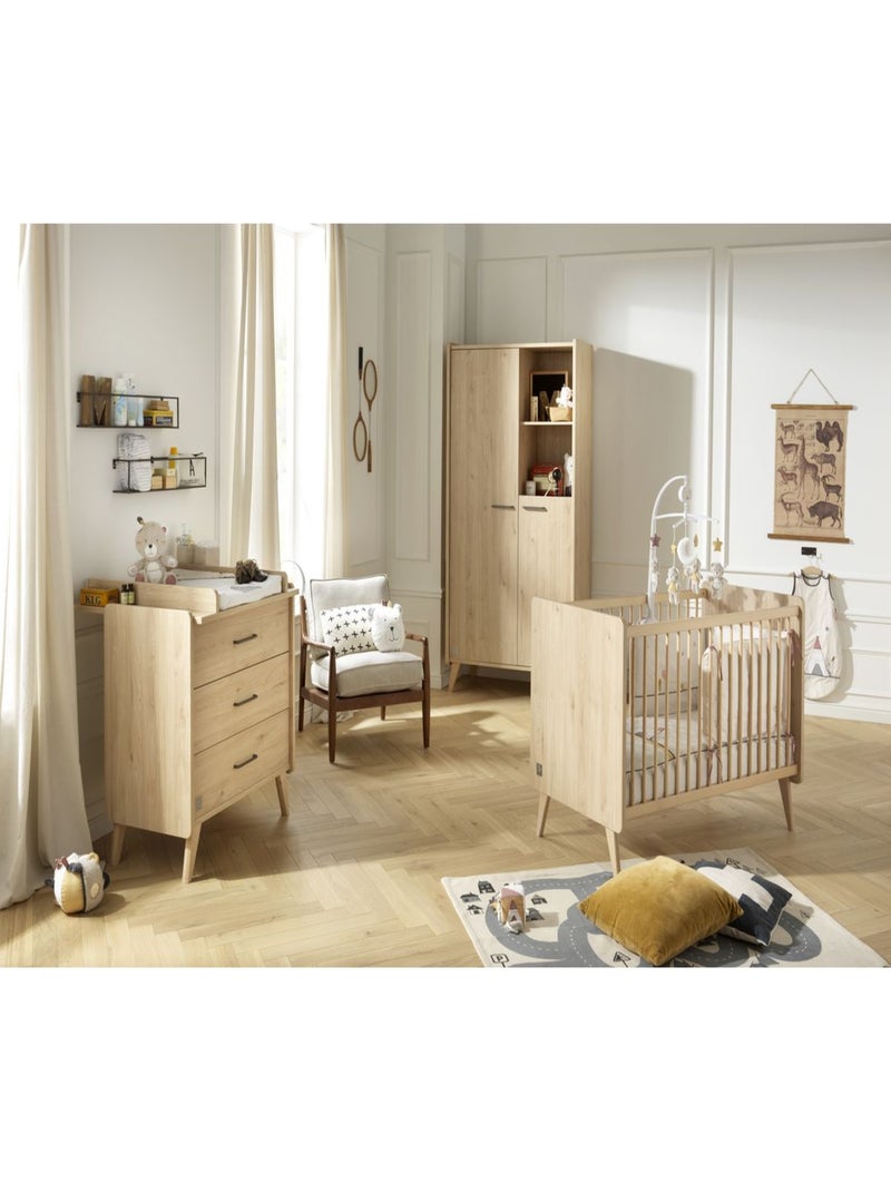 Cameretta Arty completa, letto 120x60cm e cassettiera - Chêne - SAUTHON Marrone - Kiabi