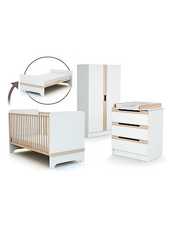 Cameretta completa bambini lettino, fasciatoio e armadio CARROUSEL